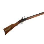 A reproduction flintlock rifle, 110cm long overall