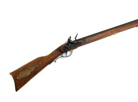 A reproduction flintlock rifle, 110cm long overall