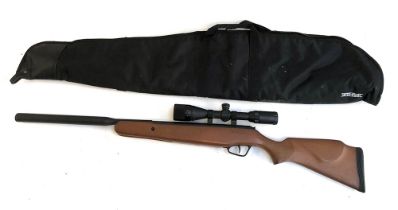 A Stoeger X20 S2 .22 break action air rifle with Stoeger Airguns 3-9x40 AO sight, and Nighthark