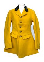 A Berkeley Hunt yellow coat, the dark green collar with running fox