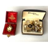 A Primrose League enamel badge, 3cmL, in T&J Bragg box; together with a small quantity of cufflinks