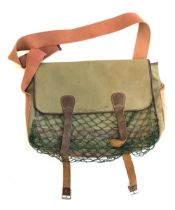 A canvas and leather game bag