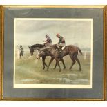 Leesa Sandys-Lumsdaine, jockeys up, 1976, signed and numbered 411, 43x50