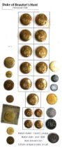 A collection of hunt buttons: Duke of Beaufort's Hunt, made by Gaunt, London