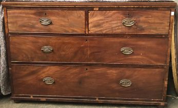 A Georgian and later chest of two short over two long drawers, 122x58x81cmH