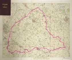 A linen backed hunt map of the Newmarket & Thurlow hunt country, mounted by Stanfords, Long Acre