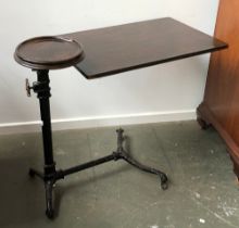 A Foot's Patent cast iron and oak adjustable invalid/reading table, by J Foot & Son Ltd