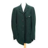 A green beagling coat tailored by Nash Savile Row, for R.A. Cooper, the buttons 'DFB'