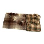 Two vintage picnic blankets, one Shetland Wool (af, moth), the other Otterburn Mill