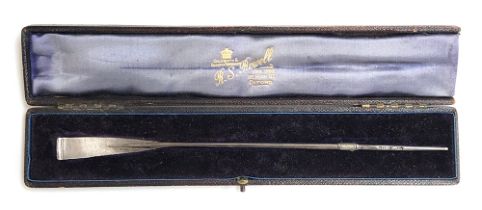 Oxford rowing interest: a late Victorian silver presentation rowing blade, University College