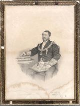 Local interest: A 19th century mezzotint, c.1866, Joseph Gundry Esq. RW Provincial Grandmaster of