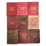 A set of nine small linen backed fox hunting maps of various counties, by J & C Walker, published by