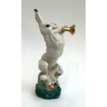 A USSR figurine of a rabbit with horn, 15.5cm high