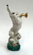 A USSR figurine of a rabbit with horn, 15.5cm high