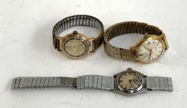 A mixed lot of watches with flexible wristbands to include Delvina, Ingersoll and one other (af)