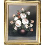Still life of roses, oil on canvas, 49x39cm