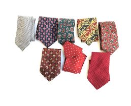 Eight silk ties, to include three by Austin Reed, one Christian Dior, one FreyWille, etc