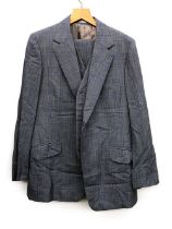 A-Man Hing Cheong Hong Kong three piece suit in windowpane check, approx. 42" chest