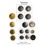 A collection of hunt buttons: Hurworth Hunt, made by Firmin, London