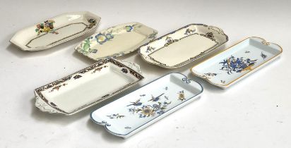 Six sandwich plates to include a pair, some by Meakin