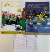 Formula 1 interest, Official programs of the 1999 world championship Including Hungaroring and