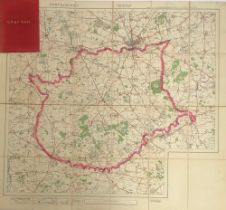 A linen backed hunt map of the Grafton Hunt country, by Edward Stanford, Geographer to His