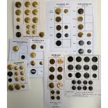 A collection of hunt buttons: East Cornwall Hunt; North Cornwall Hunt; Blackmore and Sparkford Vale;