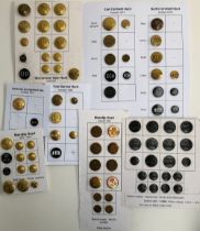 A collection of hunt buttons: East Cornwall Hunt; North Cornwall Hunt; Blackmore and Sparkford Vale;