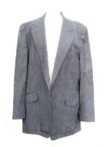 A-Man Hing Cheong Hong Kong single breasted grey wool pinstripe suit, approx 42" chest