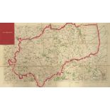 A linen backed hunt map of the Cottesmore Hunt country, by Edward Stanford, Geographer to His