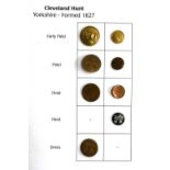 A collection of hunt buttons: Cleveland Hunt, formed 1827