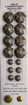 A set of hunt buttons: Earl of Londesborough's (Blankney Hunt), made by Pitt & Co.