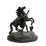 A spelter figure of a marley horse