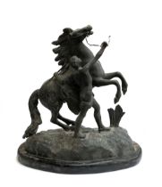 A spelter figure of a marley horse