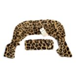 A vintage leopard skin collar and headband retailed by Lucas New Bond Street London, supplied by