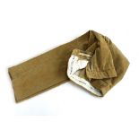 A pair of Barbour buff jumbo cords, 30" inside leg; together with a pair of needle cord olive