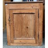 A Victorian pine cupboard, with hinged top, 62x41x75cmH