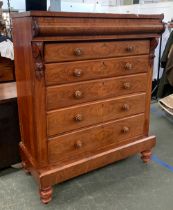 A massive Victorian North Country mahogany chest of drawers, cushion drawer over five graduating