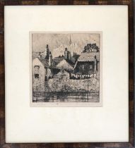 Evelyn Leigh-Pemberton (b.1887), 'St. Philip's Arundel', drypoint etching, signed and titled in