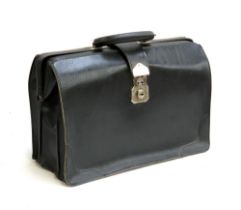 A black leather briefcase