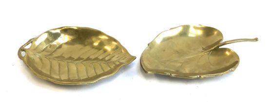 Interior design interest: two heavy brass pin dishes, 25cmL and 26cmL