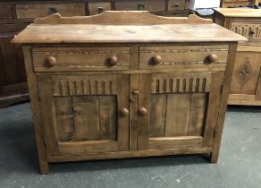 A larger sideboard, two drawers over cupboard doors, 122x45x85cmH