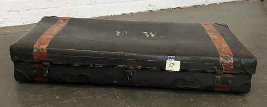 Two vintage suitcases, by A.W. Dear, 35 Knightsbridge London, 92cmW and 77cmW