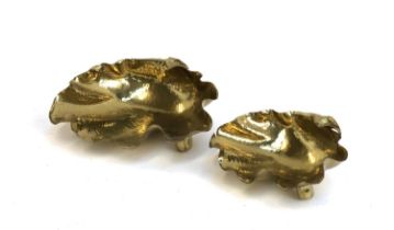 Interior design interest: Two Lavorazione brass shell dishes, 30cmW and 23cmW
