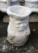 A composite stone planter in the form of a toby jug, 42cmH