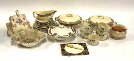 A mixed lot of mainly Art Deco ceramics, to include Johnson Bros Victorian, Bewley jug, Shorter &