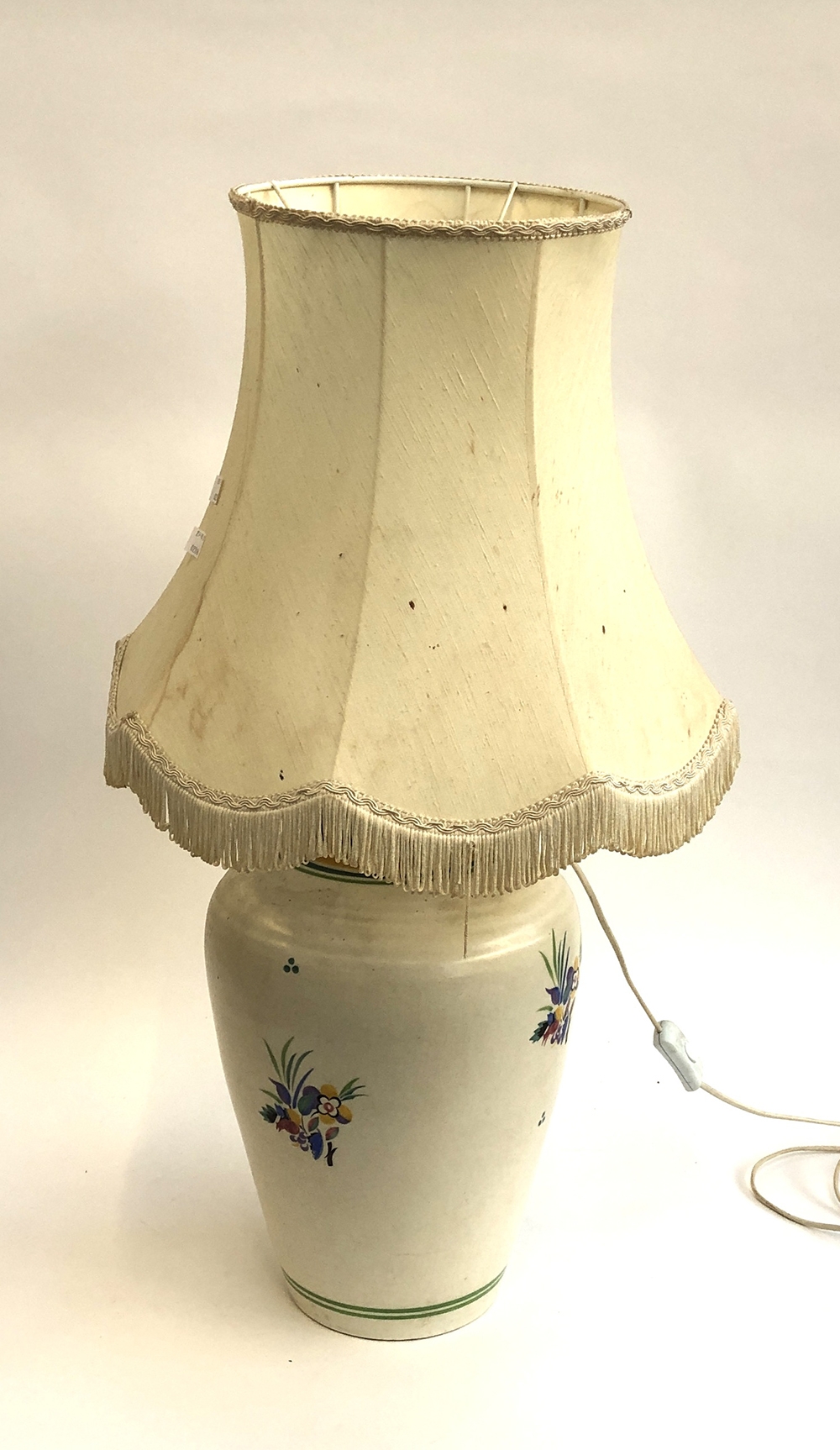 Interior design interest: A large Poole pottery vase converted as a table lamp, the base 36cmH