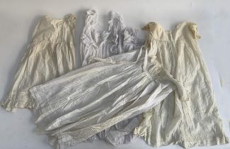A lot of five early 20th century christening dresses