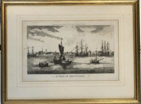 A late 18th century engraving, 'A View of Deptford', engraved for the Modern Universal British