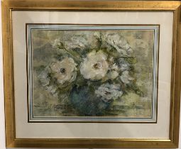 Rosita Manser (20th Century South African), study of roses, watercolour on paper, signed in pencil